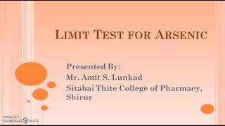 Limit test for Arsenic Basic principle with reaction [upl. by Herrmann]