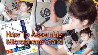 Unboxing Microphone Stand  How to Assemble Microphone Stand From Shopee [upl. by Elli708]