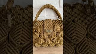 Torebka stare złoto handmade hobby makrama torebka pleciona pasja bag women [upl. by Rivers]