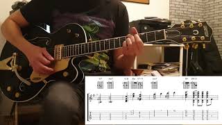 Route 66  Brian Setzer style lesson SoloampChords with TABS [upl. by Bergmans]