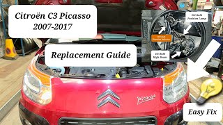 how to change position lamp on Citroen C3 Picasso headlight [upl. by Nesaj]