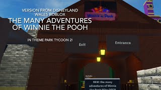 The Many adventures of winnie the pooh in theme park tycoon 2 Roblox 174 [upl. by Petey176]