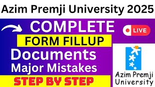 Azim Premji University 2025 Application Form  Azim Premji University Registration 2025 [upl. by Winola]