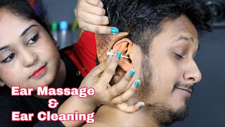 Ear Massage and Ear Cleaning  Massage With Wooden Tool  Oil Head Massage With Loud Neck Cracking [upl. by Kancler]