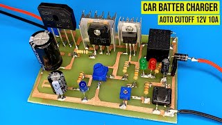 How to make 12v charger Simple Auto cut off 12 volt battery charger circuit [upl. by Zetnahs]