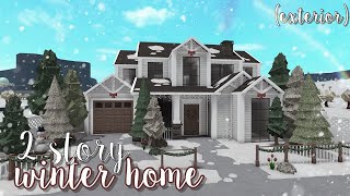 2 story christmas winter home exterior ୨୧  bloxburg speedbuild  luminto [upl. by Field]