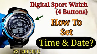 Digital Sport Watch Time Setting  How To Adjust  Change Time in Digital Watches [upl. by Gregson]