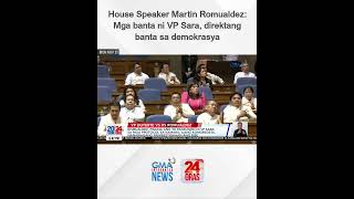 House Speaker Martin Romualdez Mga banta ni VP Sara direktang banta sa demokrasya  24 Oras [upl. by Lock]