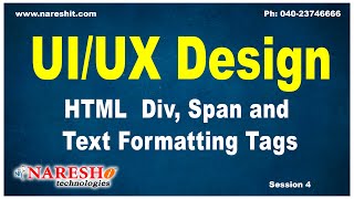 Session4  HTML Div Span and Text Formatting Tags  UIUX Design Tutorials [upl. by Odrude]