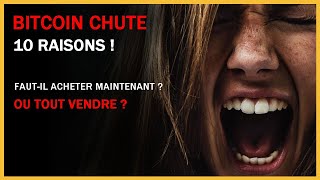 Bitcoin chute  Lheure est TRES GRAVE  10 raisons pourquoi bitcoin chute bitcoin crash aujourdhui [upl. by Ecnatsnok]