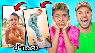 DAD Reacts to 11 Year old Sons CRINGE TIKTOKS 😂 [upl. by Ymas]