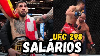 SALÁRIOS DO UFC 298 QUANTO CADA LUTADOR RECEBEU CONFIRA A LISTA [upl. by Iramohs]