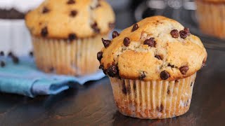 Eggless Chocolate Chip Muffins  Bakery Style Muffins  How Tasty Channel [upl. by Razatlab601]