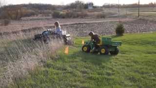 Pulling John Deere Gator vs Chevy Silverado Kid Toys [upl. by Donni]