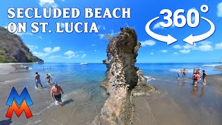 360 VR Walk on Secluded Beach in St Lucia [upl. by Aihsrop]