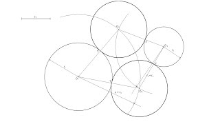 Circunferencia de radio conocido tangente exterior a dos circunfenrencias dadas [upl. by Zosema]