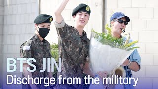 💜LIVE BTS 진 “아미들에게 전역 신고합니다”  BTS JIN Military Discharge [upl. by Coleen]