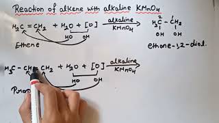 Reaction of alkene with alkaline kmno4 hydroxylation of alkene class 11 chapter 15 Hydrocarbon [upl. by Navets]