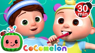 Brush Your Teeth  Cocomelon  Kids Cartoons amp Nursery Rhymes  Moonbug Kids [upl. by Betsy]