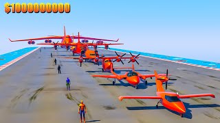 1000000000000 Plane Crash Challenge With SpiderManIronHulk 😍 gta5 [upl. by Adnov]