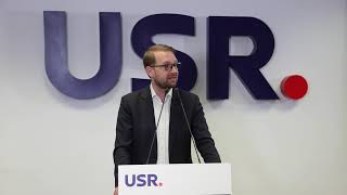 Vicepreședintele USR Dominic Fritz anunț după ședința Biroului Național [upl. by Eadie]