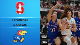 Stanford vs Kansas  Women’s NCAA tournament secondround highlights [upl. by Leeth]