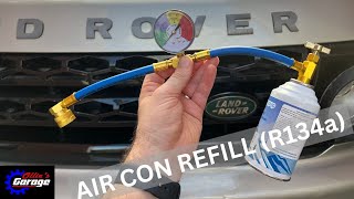 How to refill your air con system with R134a as shown on my Discovery 4 Step by step guide [upl. by Aliber]