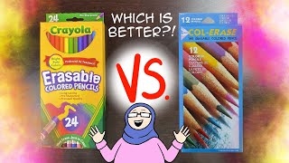 ✏️ PRISMACOLOR COLERASE PENCILS VS CRAYOLA ERASABLE COLORED PENCILS ✏️ [upl. by Llenrahc]