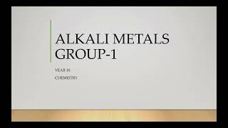 Group 1  The Alkali MetalsChemical elements properties and reactions GMS EDUCATION1 [upl. by Nirehtak649]