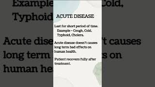 Acute disease vs Chronic disease disease pharmacology pharmacy pharmacist drug difference [upl. by Enieledam593]