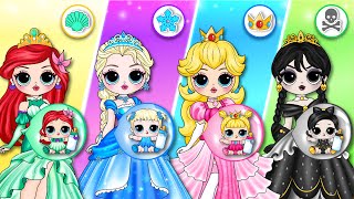 Elsa Wednesday amp Peach Become Princesses With Their Baby [upl. by Walton]