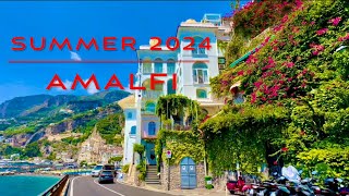 146 AMALFI WALKING TOUR ALONG AMALFI DRIVE MAGNIFICENT MOUNTAINS AND TURQUOISE SEA [upl. by Agle941]