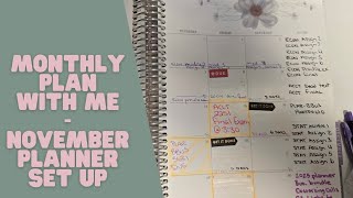 NOVEMBER PLAN WITH ME  ERIN CONDREN PLANNER  SCHOOL ENTREPRENEURSHIP AND GENERAL LIFE [upl. by Gibbon]