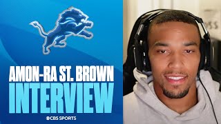 AmonRa St Brown speaks on memories of getting drafted to Detroit USCMichigan matchup [upl. by Faunia501]