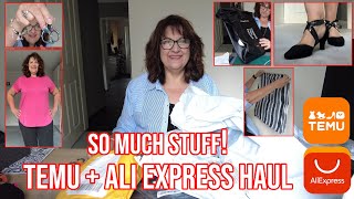 Another large loot Temu and AliExpress Haul  mixed bag  fashion shoes craft and bits and pieces [upl. by Far]