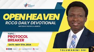 Open Heaven Daily Devotional  Protocol Breaker  May 5th 2024 [upl. by Ratha943]