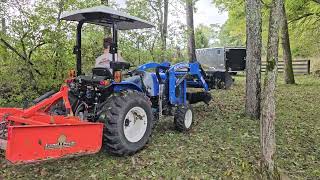 A New Holland Workmaster 40 and an Old Dolmar Chainsaw to Clean Up After Hurricane Helene [upl. by Prudi]