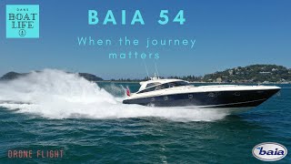 2001 Baia 54  Drone flight with Dan Jones [upl. by Arahd935]