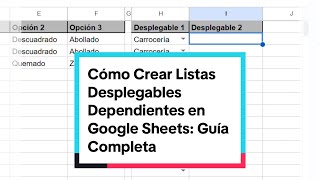 Cómo Crear Listas Desplegables Dependientes en Google Sheets Guía Completa 🚀🤯✅ [upl. by Elyac]