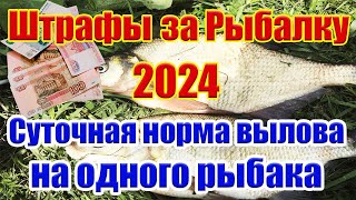 Штрафы за рыбалку 2024 Нормы вылова рыбы 2024 Рыболовные правила 2024 Новые правила рыболовства [upl. by Nauqet504]