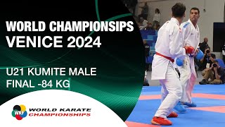 U21 KUMITE MALE 84 KG FINAL  O OSMAN EGY VS M ALJAFARI JOR  WORLD KARATE FEDERATION [upl. by Eastlake234]