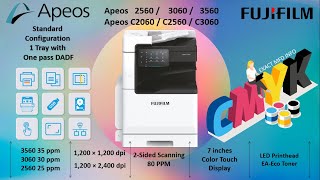 Fujifilm Apeos A3 Multifunction Printer 3560  3060  2560  C3060  C2560  C2060 With SPDH amp OCR [upl. by Storfer297]