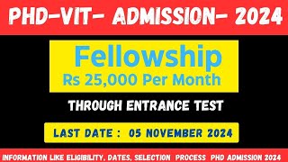 VIT PhD Admission Notification 2024🔴 universitynews [upl. by Rehpotisrhc]