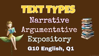 TEXT TYPES narrative expository and argumentative [upl. by Aranat895]