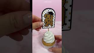 Graduation Cupcake topper and cupcake wrap  Creations Nani [upl. by Emsmus243]