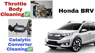 HONDA BRV Throttle body amp catalytic converter cleaning ampcomputer relearn by scanner [upl. by Jennilee]