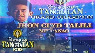 Tawag ng Tanghalan Kids John Clyd Talili wins Tawag ng Tanghalan Kids [upl. by Aroled]