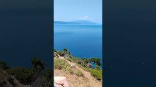 Sarcastic view of Krifi Ammos beach from Aselinos Viewpoint in Skiathos 2nd July 2023 [upl. by Calmas]