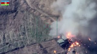 Azerbaijan Artillery amp Drone Strikes on Armenian Positions  Bayraktar TB2 amp Harops  23 OCT2020 [upl. by Ahseken706]