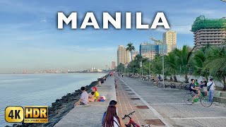 Manila Morning Walk  4K HDR  Baywalk amp Dolomite Sand Beach Walking Tour [upl. by Hachmann]